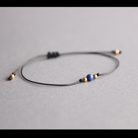 Lapis Lazuli Bracelet adjustable cord bracelet - Picture 2 of 3